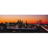 Sticker panoramique de New York au coucher de soleil 130x50cm