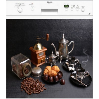 Sticker autocollant lave vaisselle coffee time