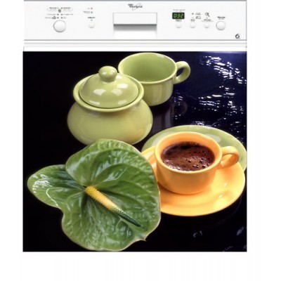 Sticker autocollant pour lave vaisselle tasse de café