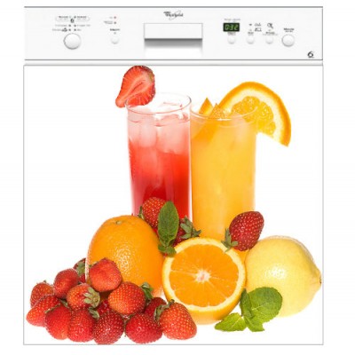 Sticker autocollant lave vaisselle jus de fruits 