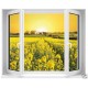 Sticker fenêtre fleurs jaunes 120x100cm