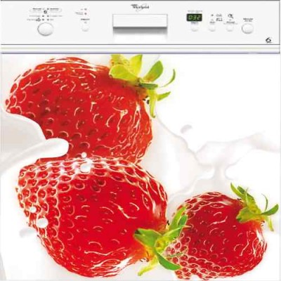Sticker autocollant pour lave vaisselle décoration fraises 60 x 60 cm. 