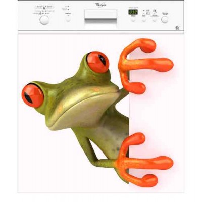 Sticker autocollant pour lave vaisselle décoration grenouille 60 x 60 cm. 