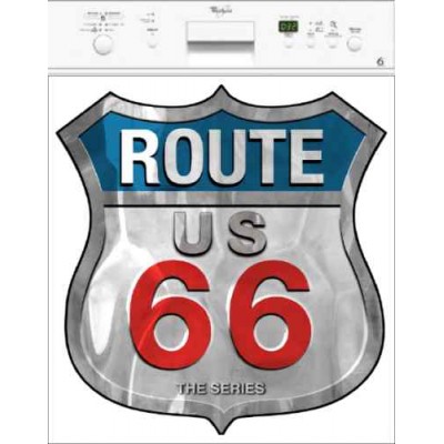 Sticker autocollant pour lave vaisselle déco Route 66 60 x 60 cm. 