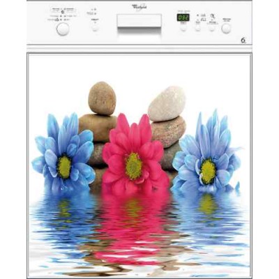 Sticker pour lave vaisselle décoration fleurs 60 x 60 cm. 