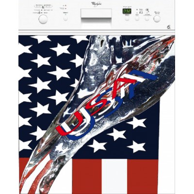 Sticker pour lave vaisselle décoration USA 60 x 60 cm. 