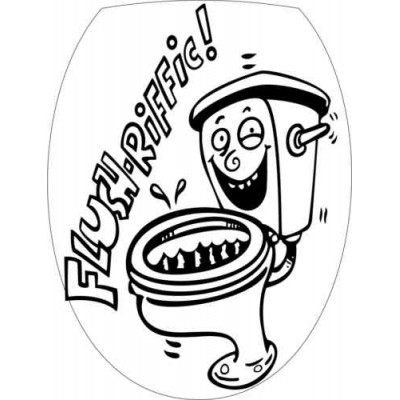 Sticker abattant wc dessin noir et blanc