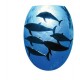 Sticker décoration abattant wc Dauphins 36,6x28 cm.