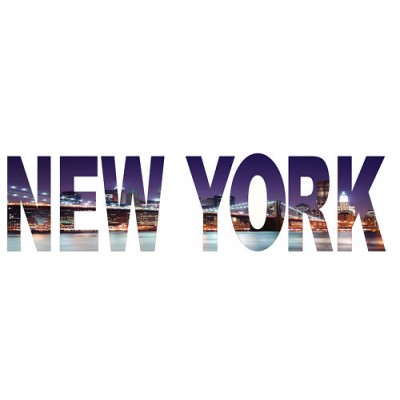 Sticker Géant panoramique New York blanc 60x230 cm.