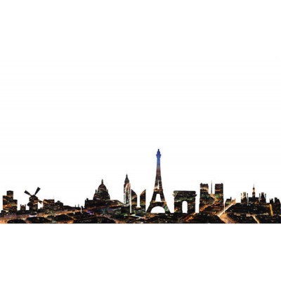 Sticker Géant panoramique ville de Paris 65x220 cm.