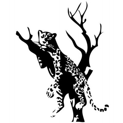 Sticker animal léopard 125x107 cm 