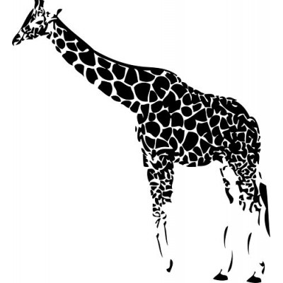 Sticker décoration animale girafe 120x109 cm 