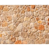 Sticker mur de pierres rose/orangé 100x80cm