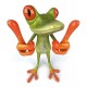 Stickers Animaux  Grenouille attention !!! 27x25 cm 