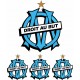 stickers autocollant sport 4 logos de l'OM